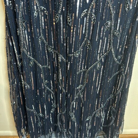 Mac Duggal embellished wrap gown with front slit in midnight size 16 dress - Picture 12 of 15